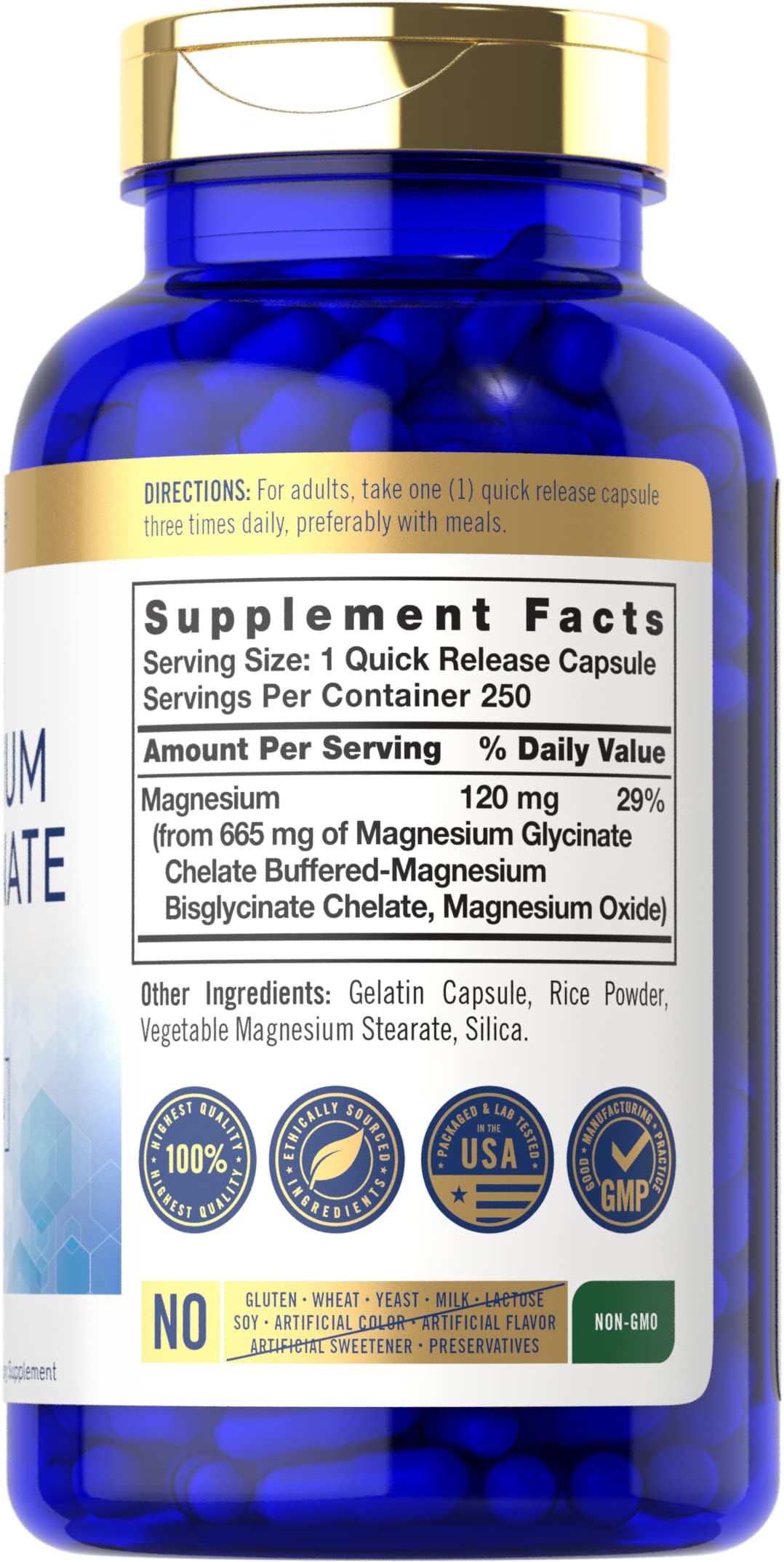 Carlyle Bisglycinate de Magnésium 250 Capsules packaging
