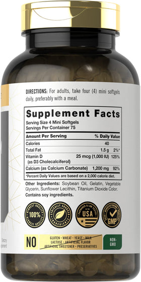 Carlyle Calcium 1200 mg softgels avec étiquette