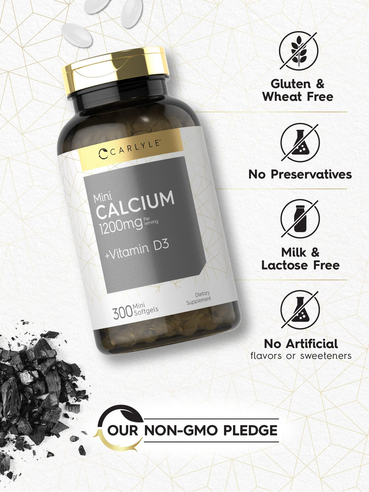 Carlyle Calcium 1200 mg softgels dans leur emballage