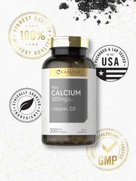 Carlyle Calcium 1200 mg softgels sur une table
