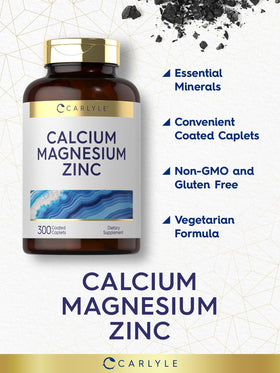 Carlyle Calcium Magnésium Zinc 300 comprimés sur un fond de bois