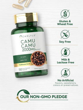 Carlyle Camu Camu bottle with labels