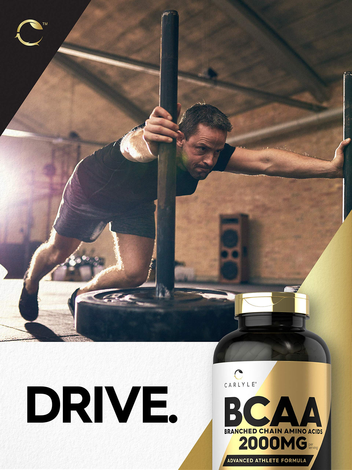 Carlyle Capsules BCAA 2000 mg 400 comprimés dans un bol