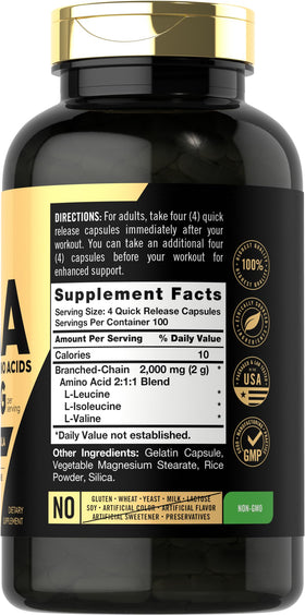Carlyle Capsules BCAA 2000 mg 400 comprimés emballage