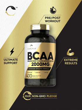 Carlyle Capsules BCAA 2000 mg 400 comprimés vue latérale
