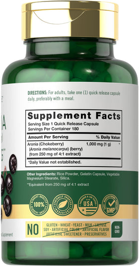 Carlyle Capsules de Baies d'Aronia, vue latérale de l'emballage