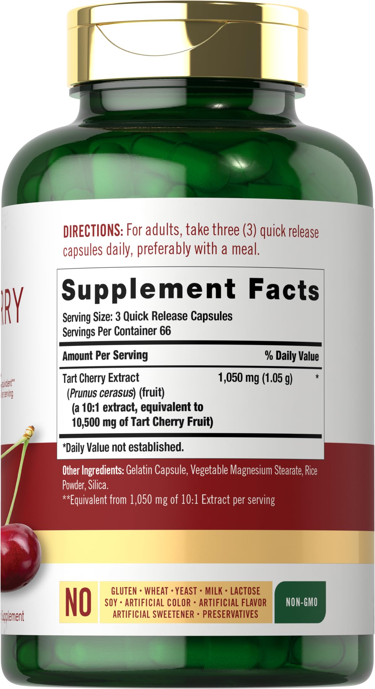 Carlyle Capsules de Cerise Acide 200 Pils vue latérale