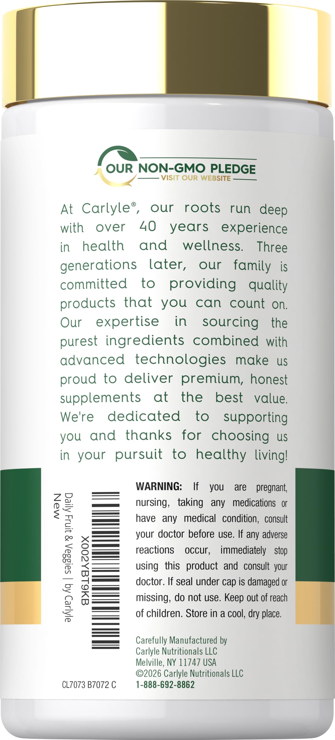 Carlyle Capsules de Fruits et Légumes - vue latérale