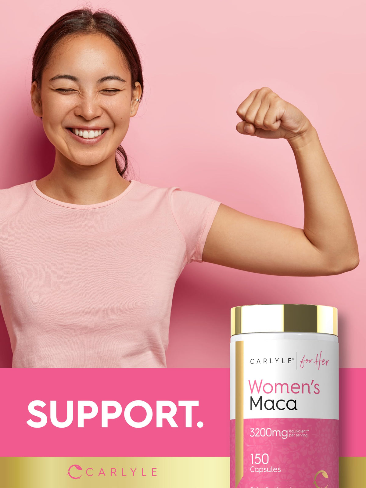 Carlyle Capsules de Maca avec vue rapprochée des capsules