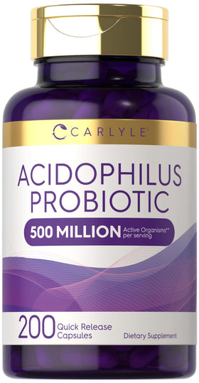 Carlyle capsules probiotiques Acidophilus 500 millions CFU, vue avant
