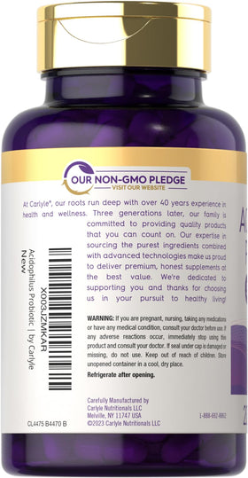 Carlyle capsules probiotiques Acidophilus, présentation des capsules