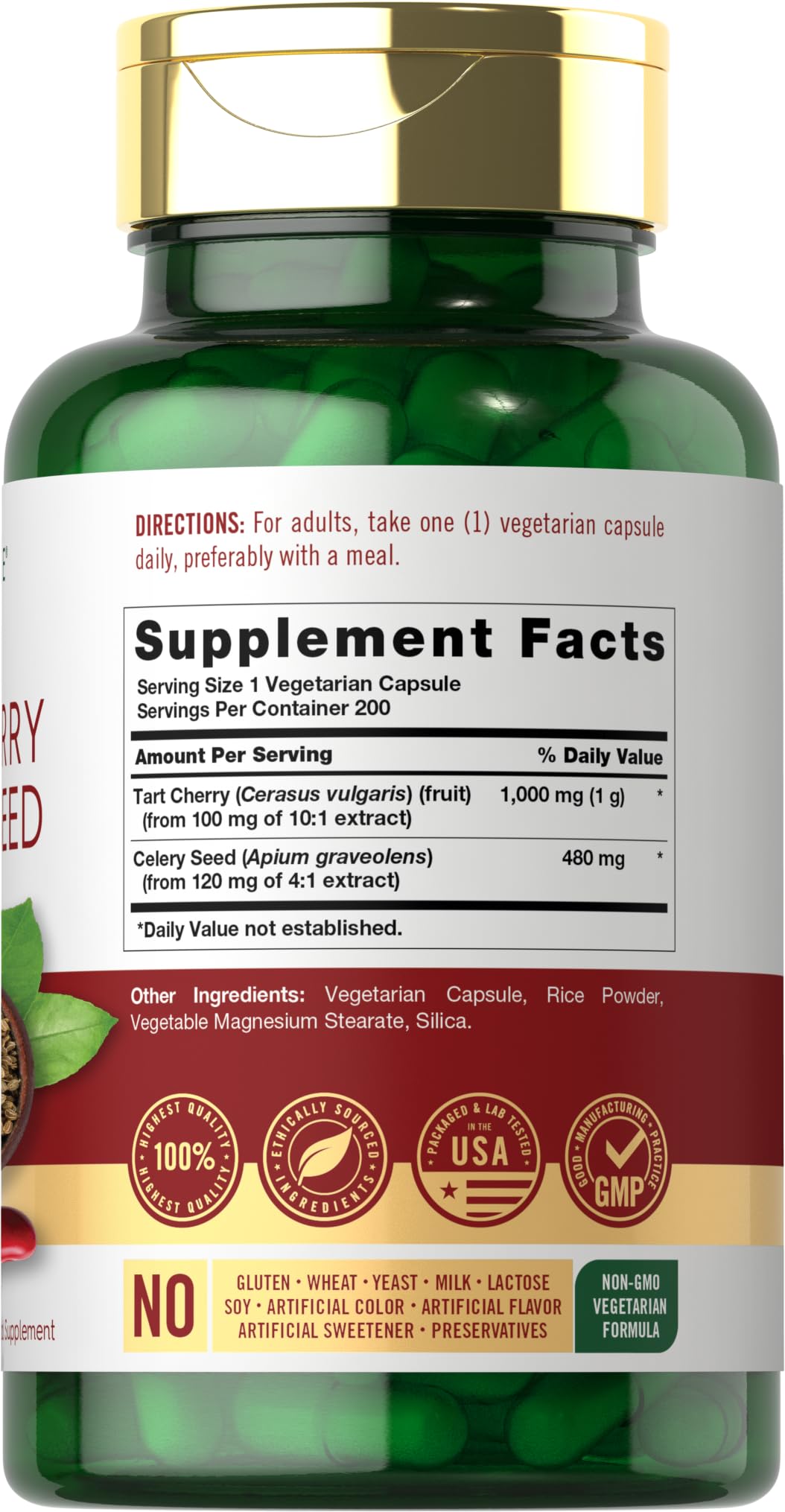 Carlyle Cerise Acide et Graines de Céleri, capsules végétariennes