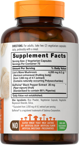 Carlyle Champignon Lion's Mane capsules végétariennes