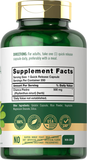 Carlyle Chanca Piedra capsules ouvertes montrant le contenu