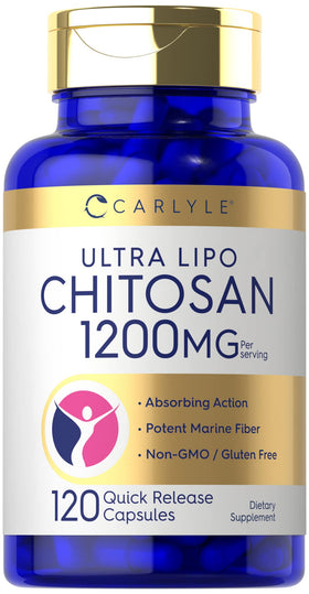 Carlyle Chitosan 1200mg boîte avec capsules visibles