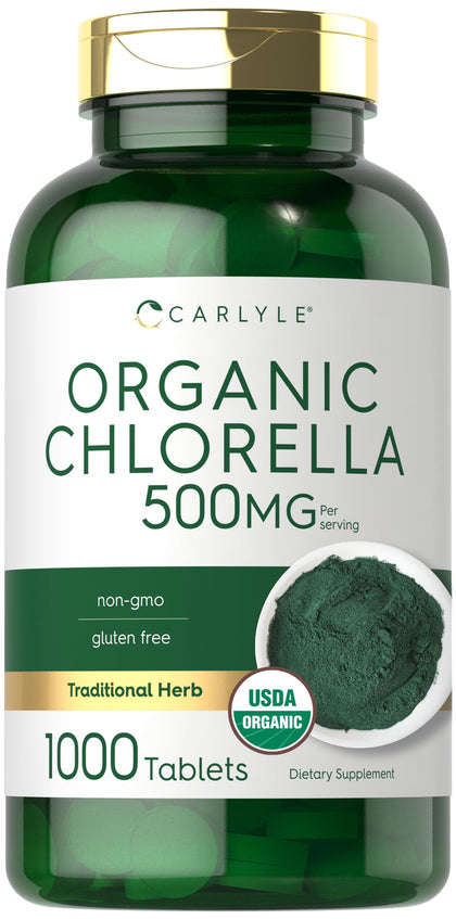 Carlyle Chlorella Bio 500 mg comprimés végétariens, vue de face