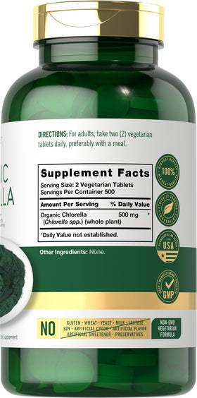 Carlyle Chlorella Bio 500 mg, emballage de 1000 comprimés