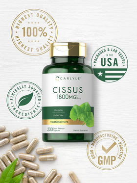 Carlyle Cissus Quadrangularis, capsules sur une surface blanche