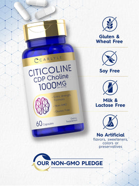 Carlyle Citicoline 1000mg, une capsule en gros plan