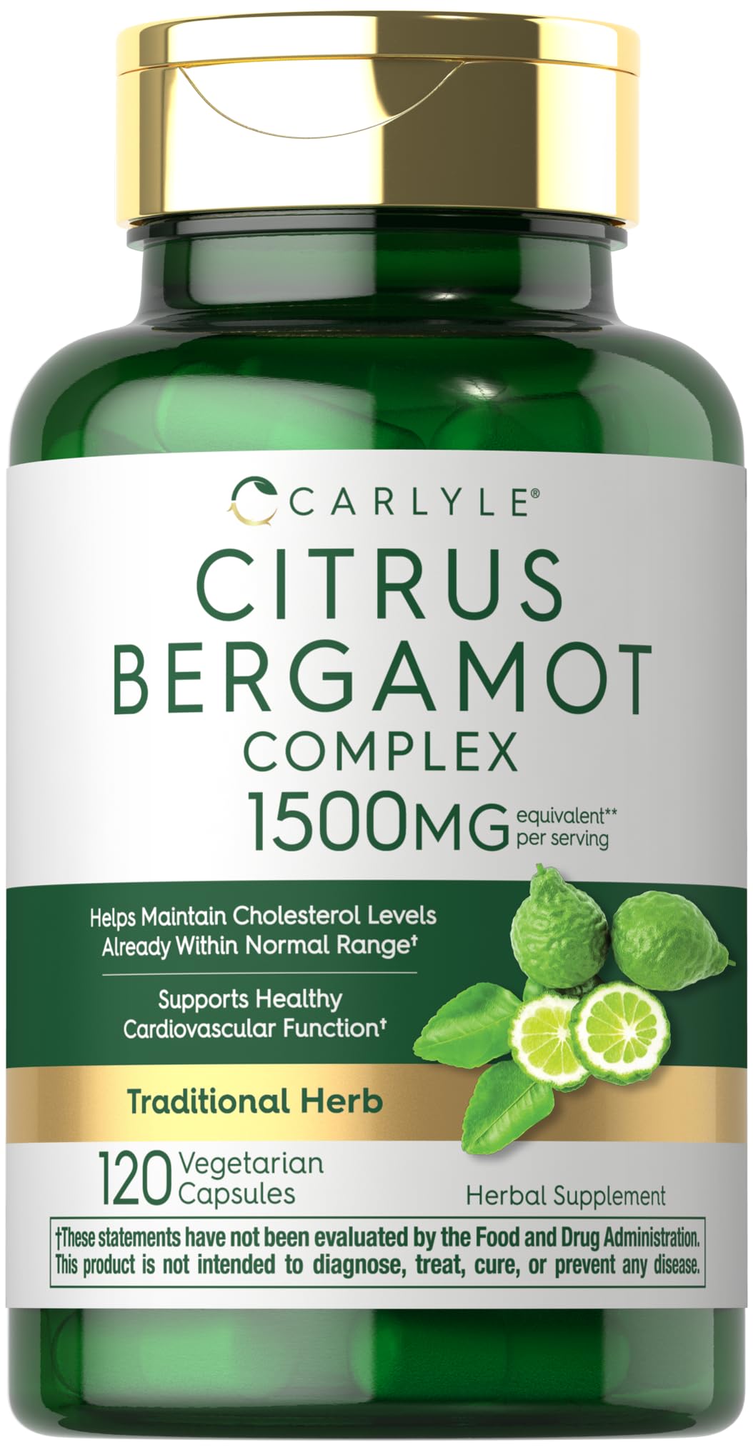 Carlyle Citrus Bergamot 120 capsules vue de face