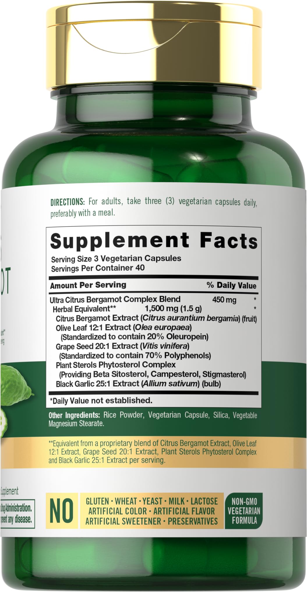 Carlyle Citrus Bergamot capsules à l'intérieur du flacon