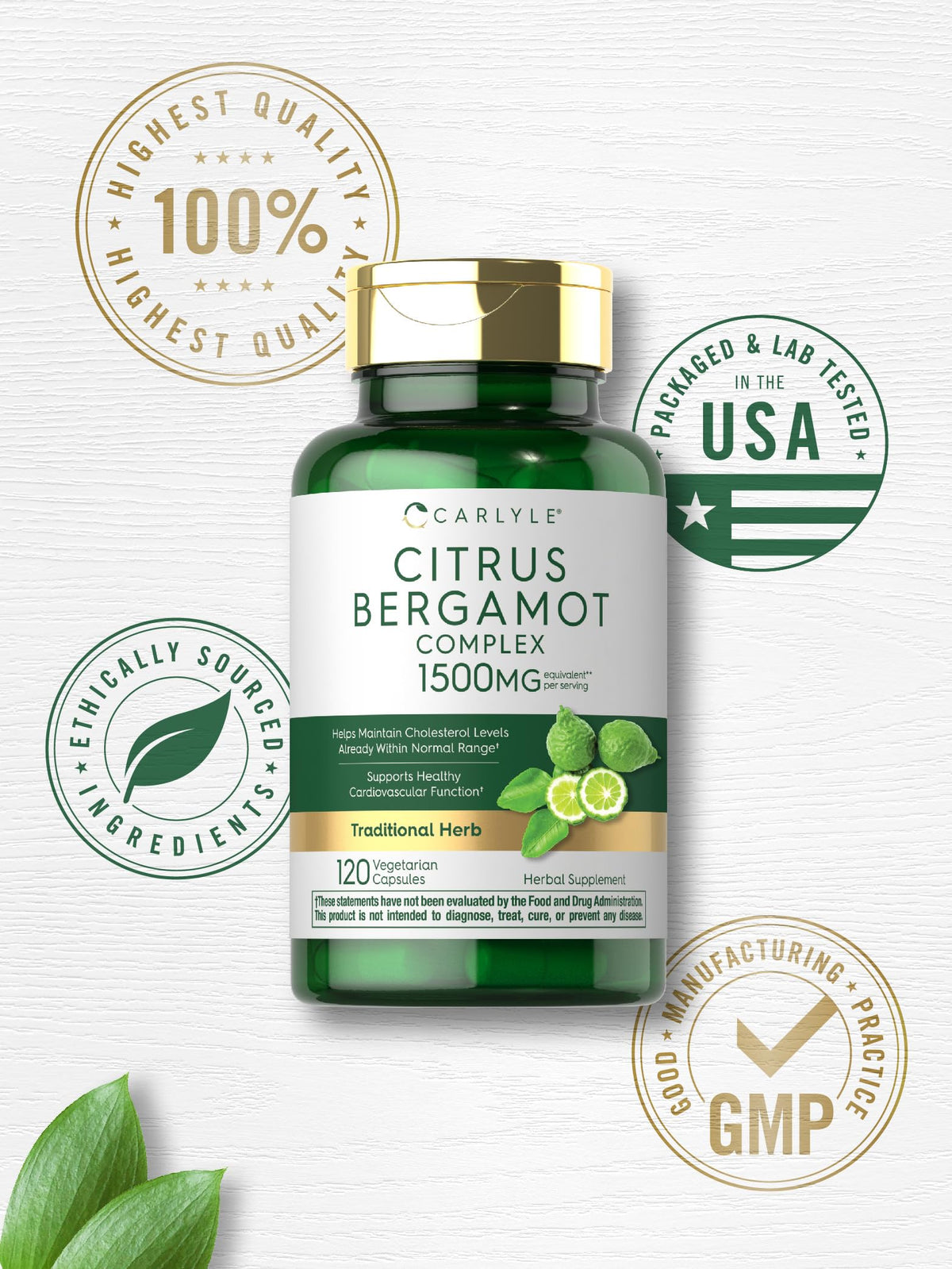 Carlyle Citrus Bergamot capsules en gros plan