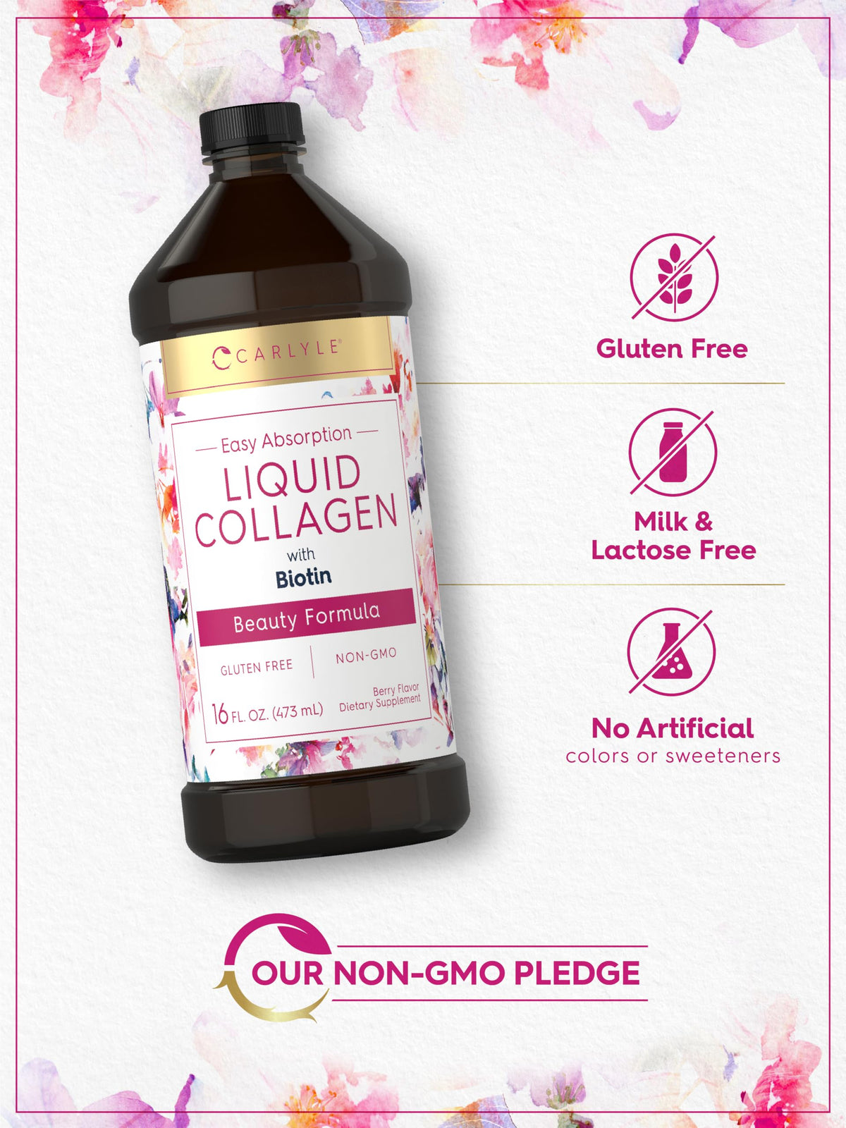 Carlyle Collagène Liquide 16 fl oz en usage dans une routine de beauté