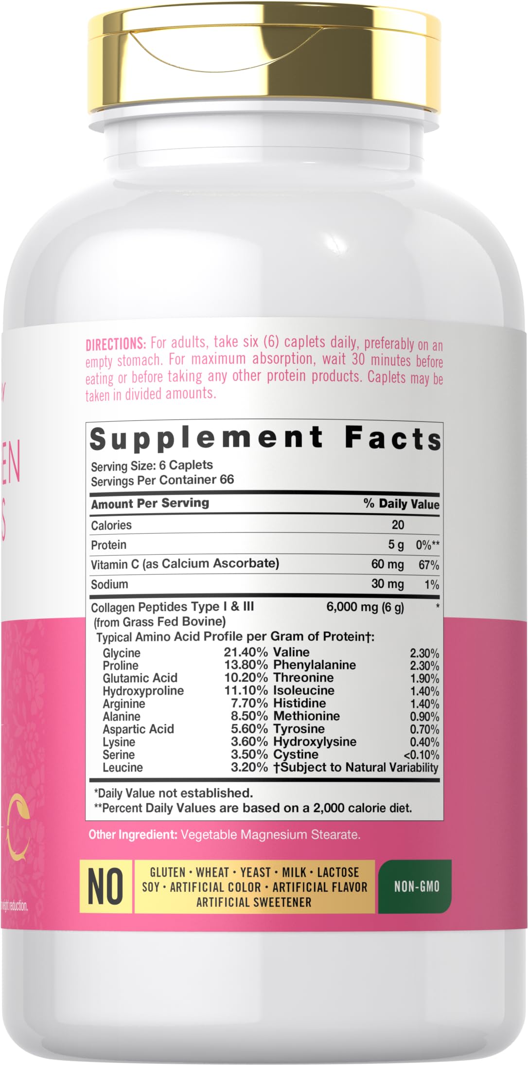 Carlyle Collagène Peptides 6000mg comprimés sur une table