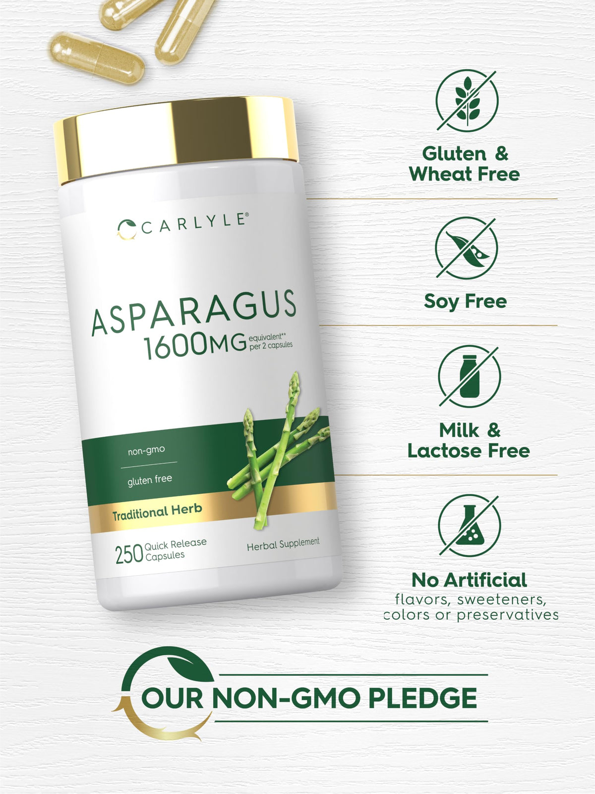 Carlyle Complément Alimentaire Asperge sur un fond neutre