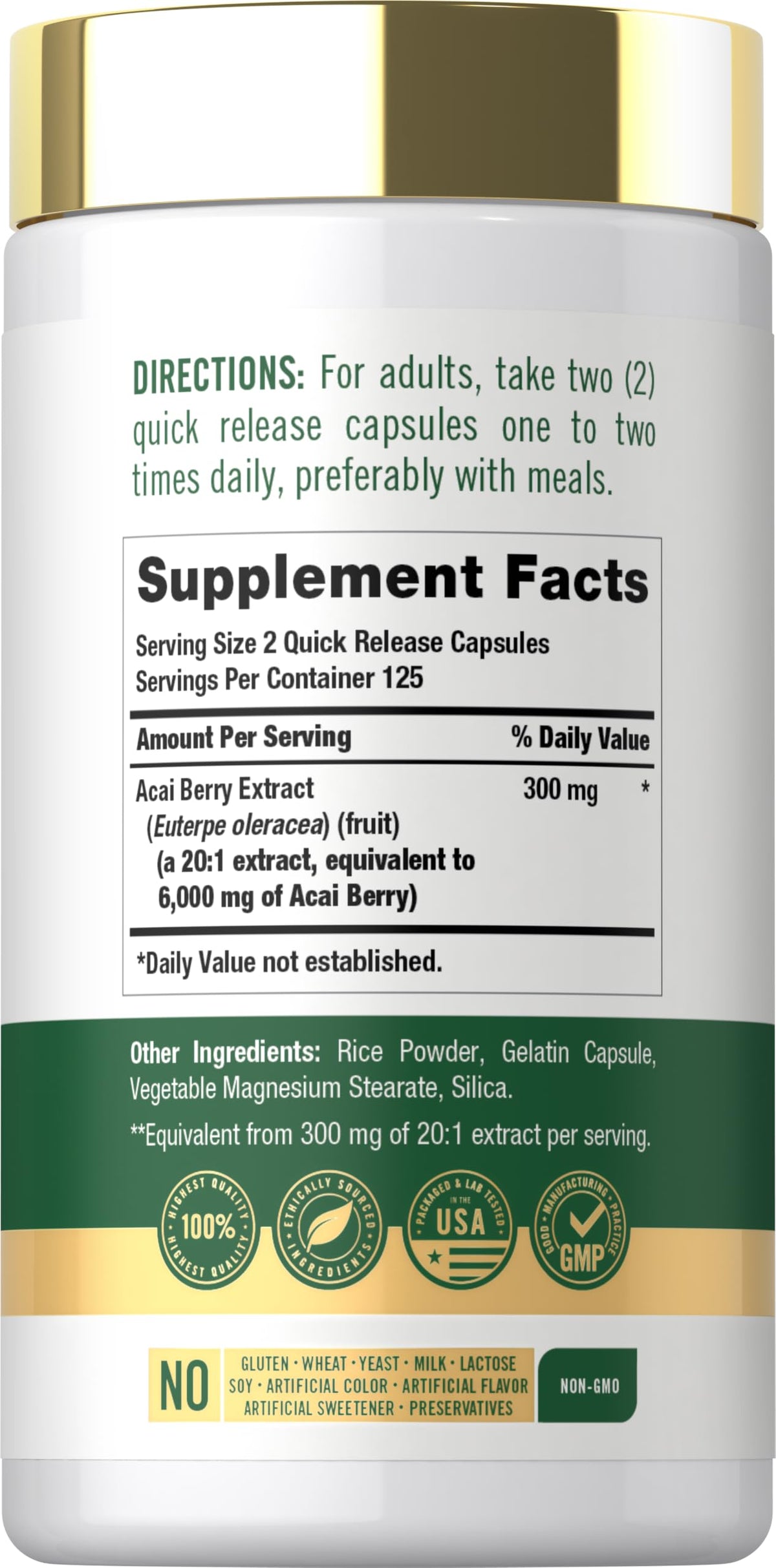 Carlyle Complément Alimentaire Baies d'Açaï 250 Capsules côté
