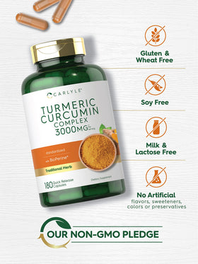 Carlyle Complément Alimentaire Curcuma sur une table avec des ingrédients naturels