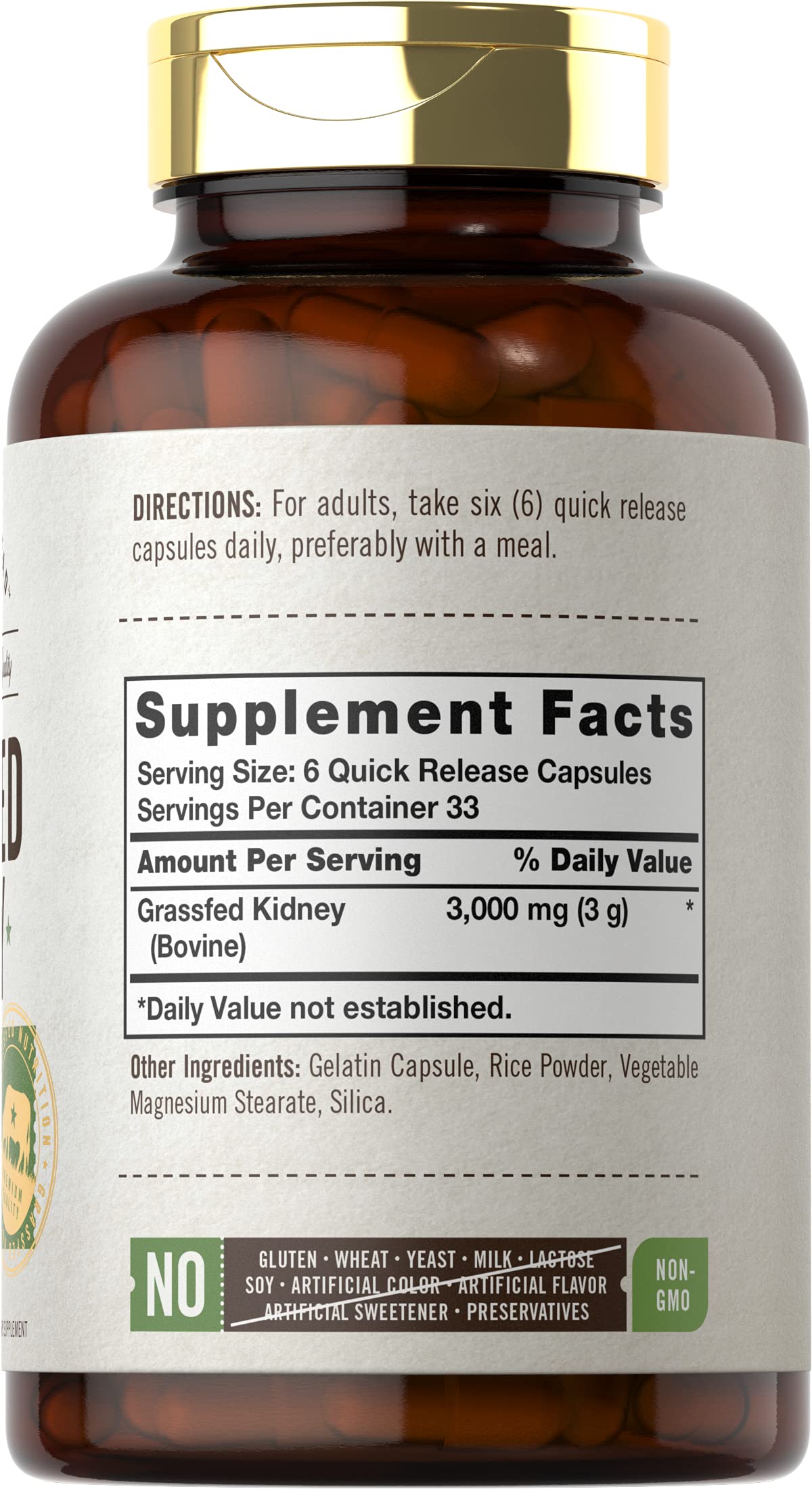 Carlyle Complément Alimentaire de Rein de Boeuf - Capsules de 3000mg