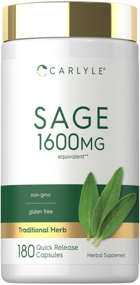 Carlyle complément alimentaire de sauge 180 capsules vue de face
