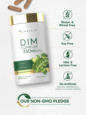 Carlyle Complément Alimentaire DIM 200 Capsules, contenant ouvert avec capsules
