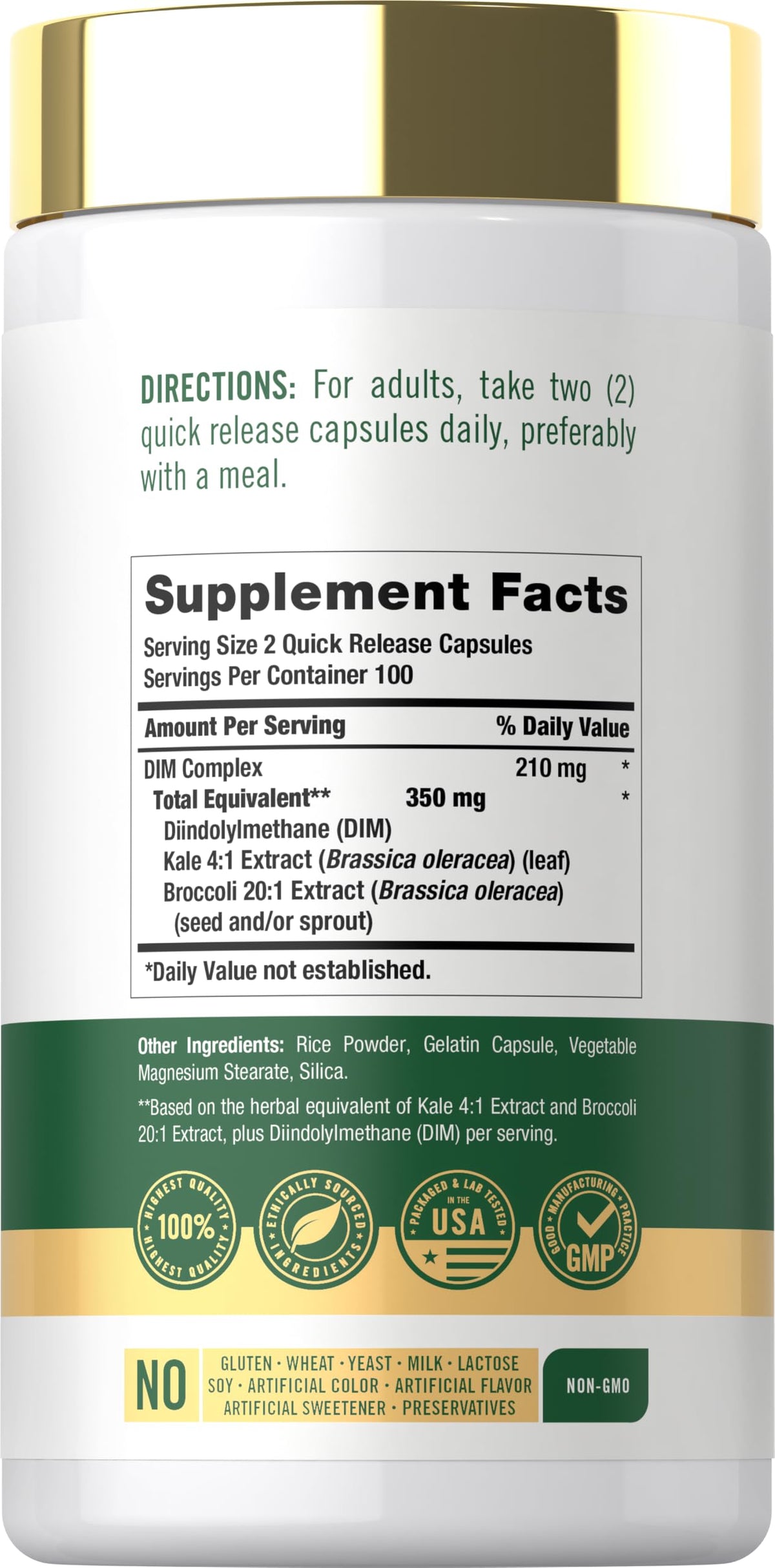 Carlyle Complément Alimentaire DIM 200 Capsules, étiquette et détails