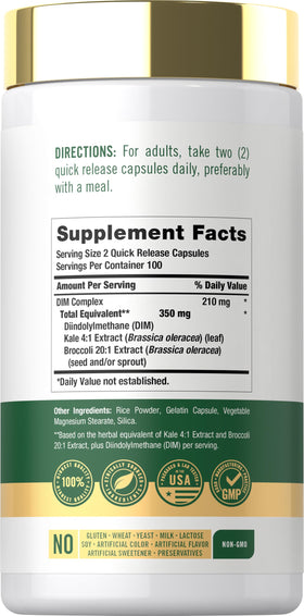 Carlyle Complément Alimentaire DIM 200 Capsules, étiquette et détails
