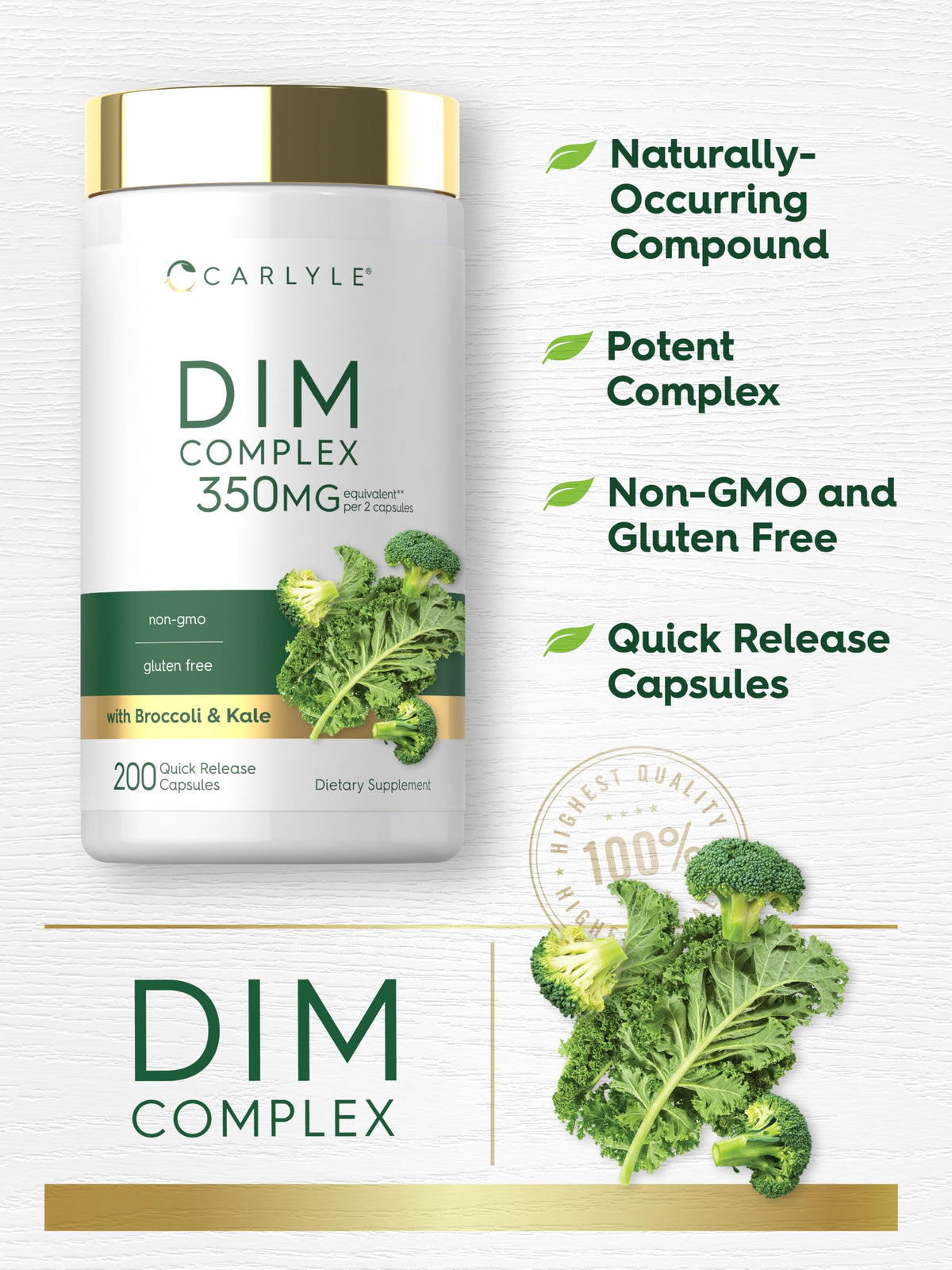 Carlyle Complément Alimentaire DIM 200 Capsules, format et taille