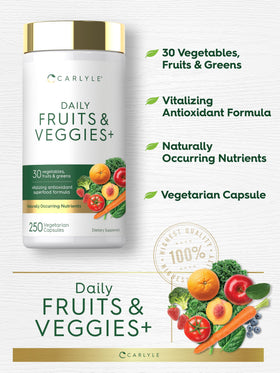 Carlyle Complément Alimentaire Fruits et Légumes - gélules à l'intérieur du flacon