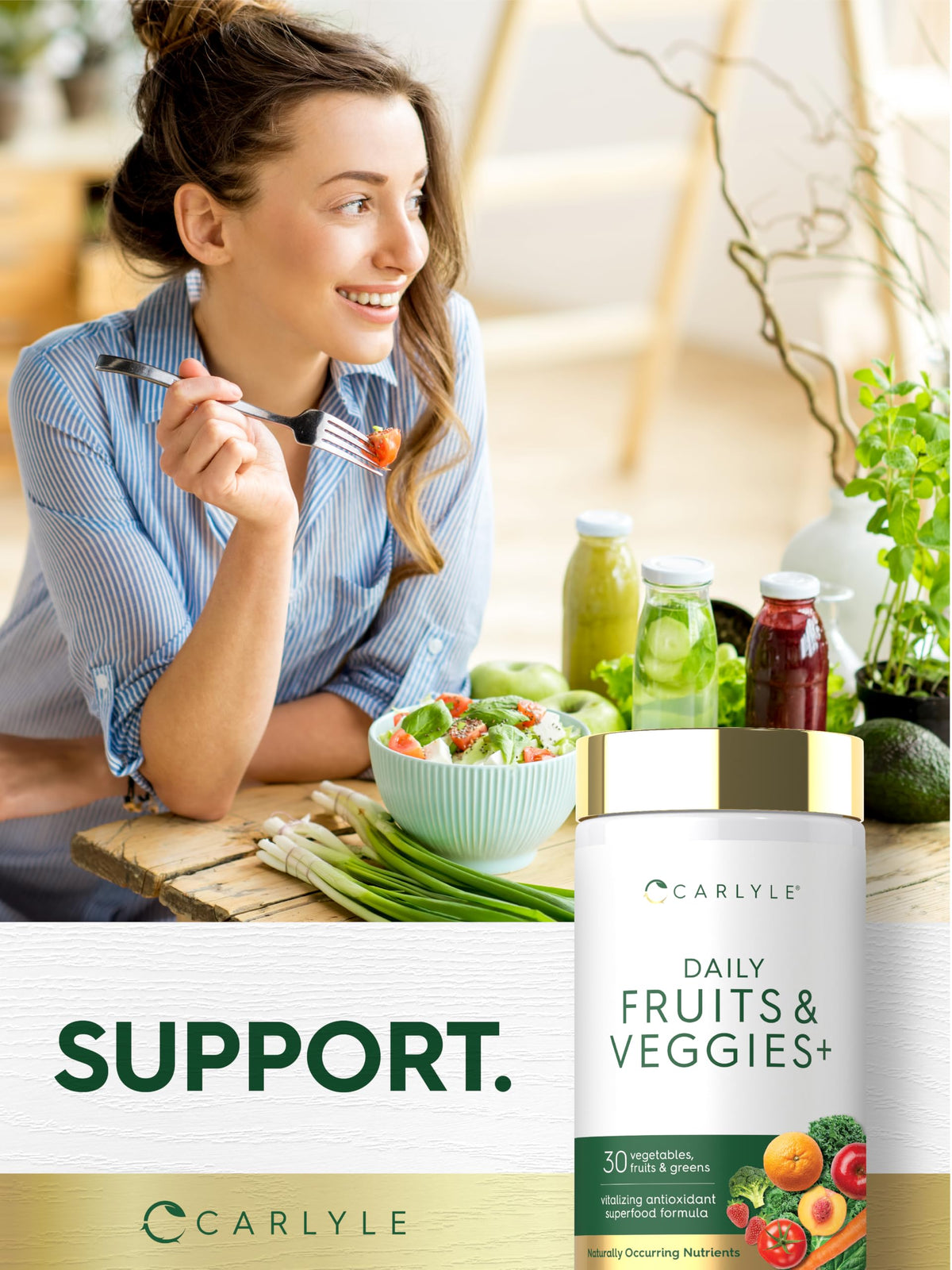 Carlyle Complément Alimentaire Fruits et Légumes - vue de dos avec ingrédients