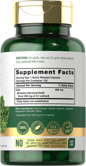 Carlyle Complément Alimentaire Kale 120 capsules étiquette