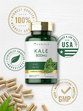 Carlyle Complément Alimentaire Kale 120 capsules ouvertes