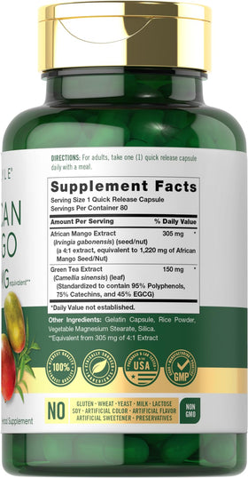 Carlyle Complément Alimentaire Mangue Africaine 80 Capsules avec étiquette