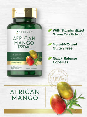Carlyle Complément Alimentaire Mangue Africaine 80 Capsules avec extrait de thé vert