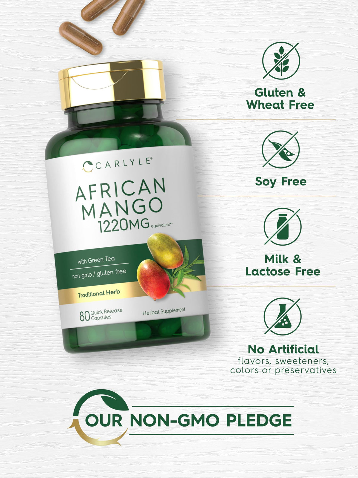 Carlyle Complément Alimentaire Mangue Africaine 80 Capsules ouverte