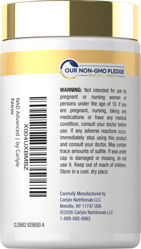 Carlyle Complément Alimentaire NAD+ 1000 mg capsules ouvertes