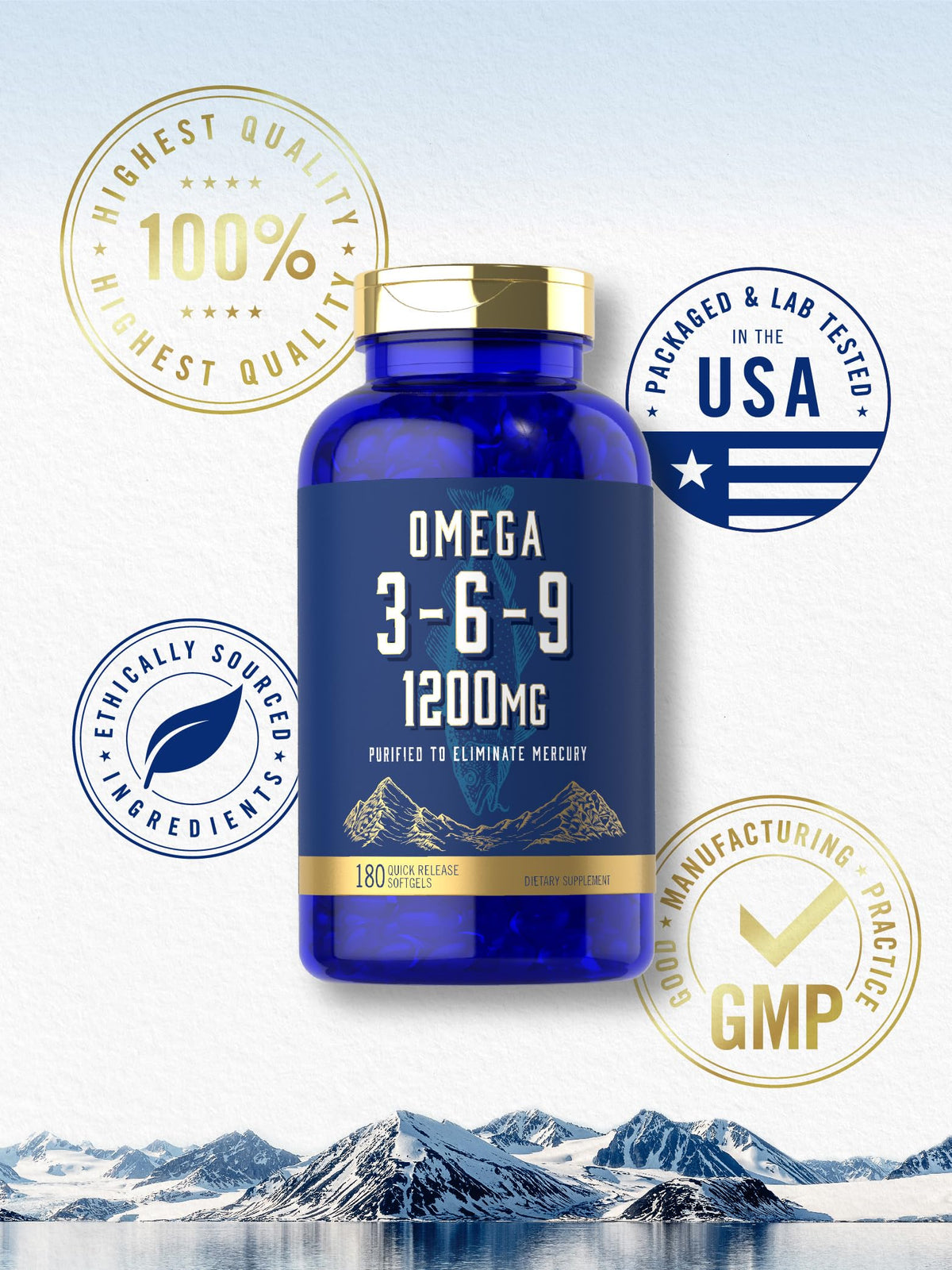 Carlyle Complément Alimentaire Omega 3-6-9 gélules molles avec lumière naturelle