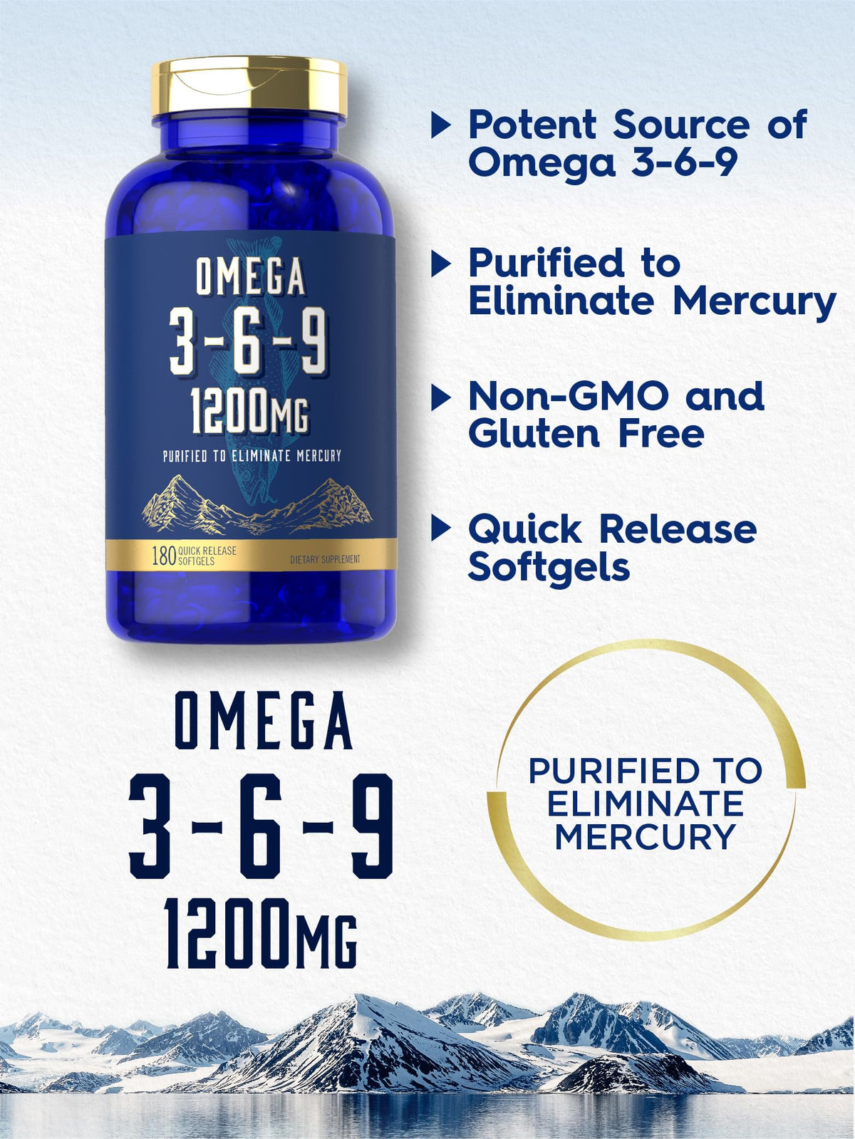 Carlyle Complément Alimentaire Omega 3-6-9 gélules molles sur table