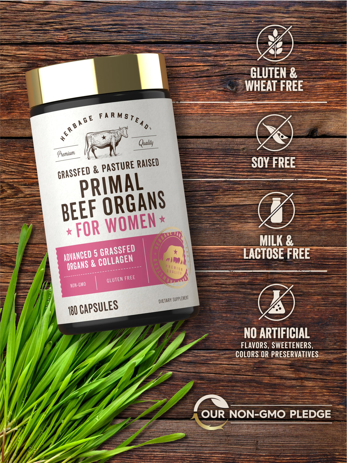 Carlyle Complément Alimentaire Organes de Bœuf 180 Capsules avec une main