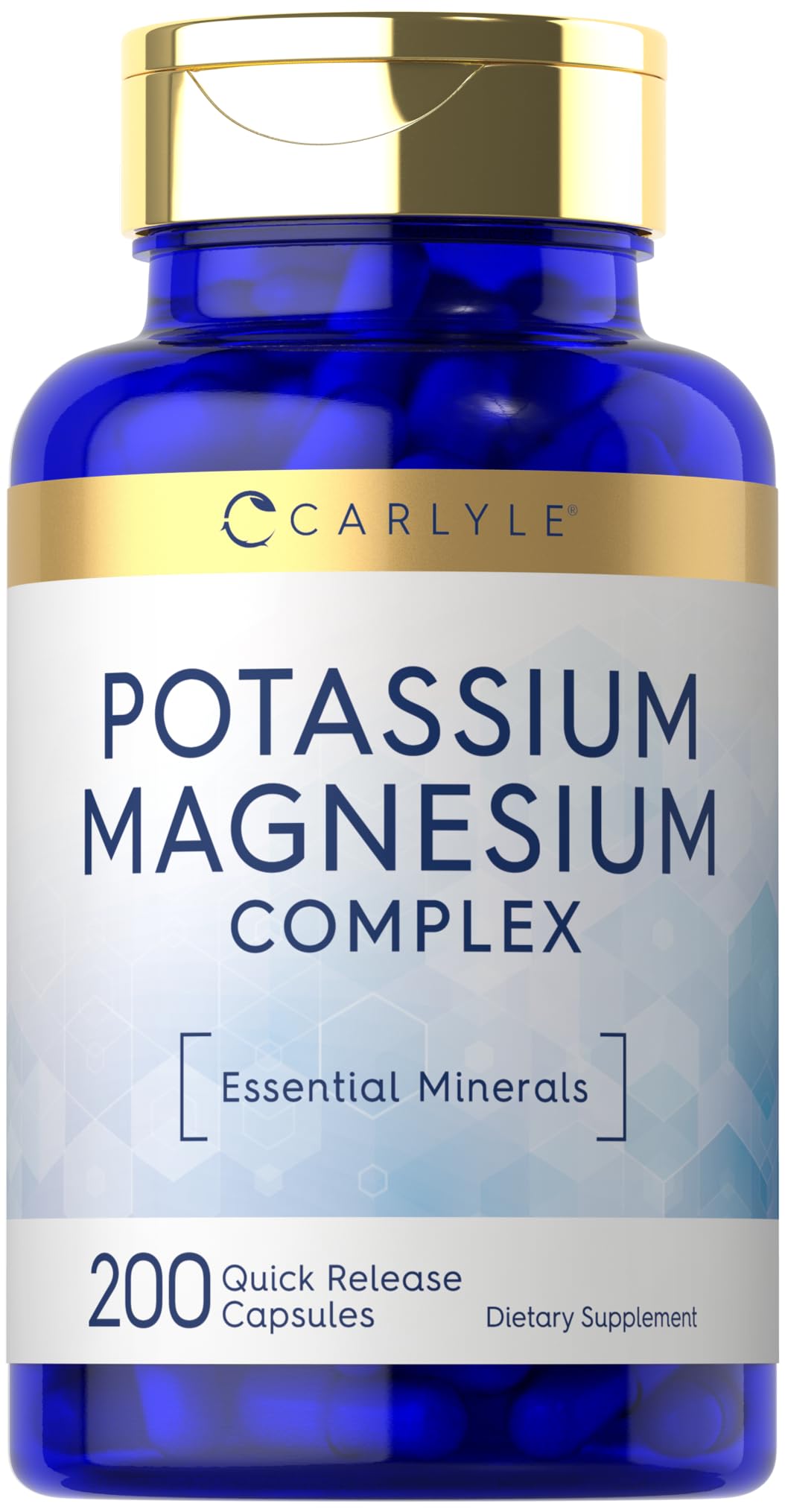 Carlyle Complément Alimentaire Potassium et Magnésium 200 Capsules vue de face