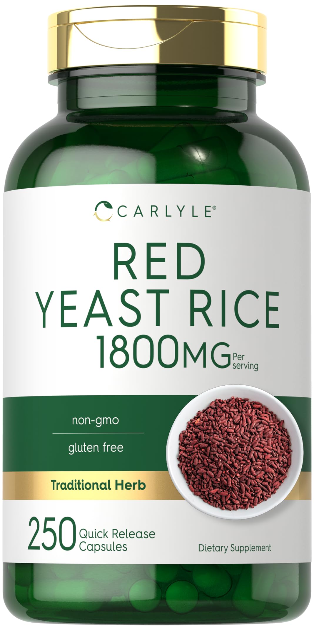 Carlyle complément alimentaire riz rouge 250 gélules vue de face